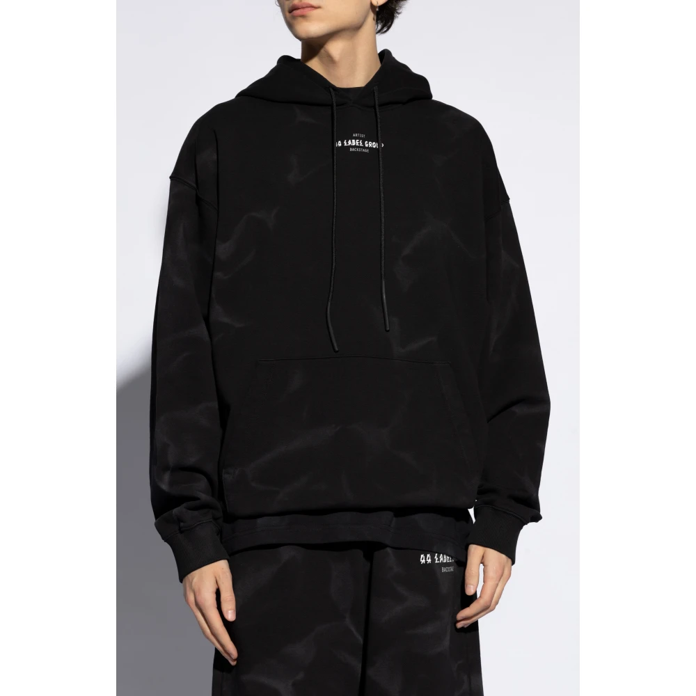 44 Label Group Hoodie met logo-print Black Heren