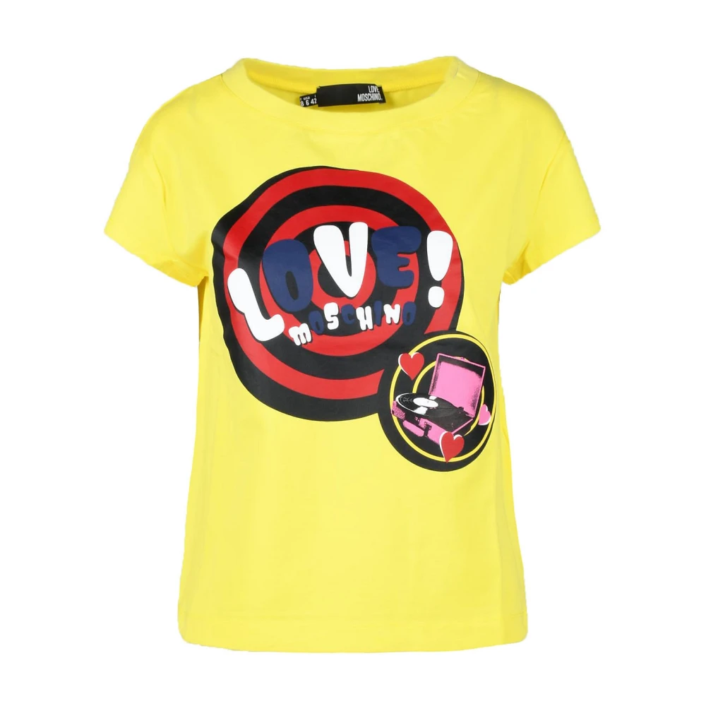 Love Moschino Gele T-shirt voor vrouwen Yellow Dames
