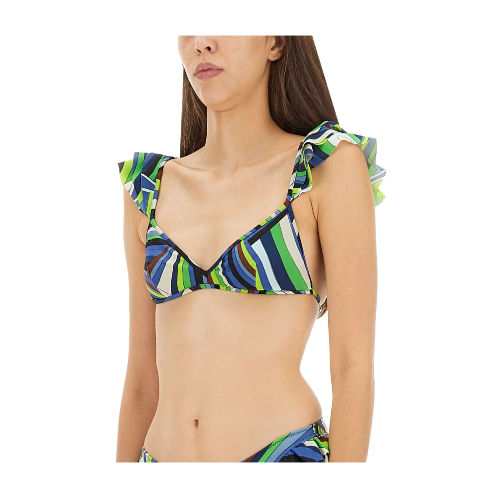 EMILIO PUCCI Gerimpelde Bikini Top Multicolor Dames