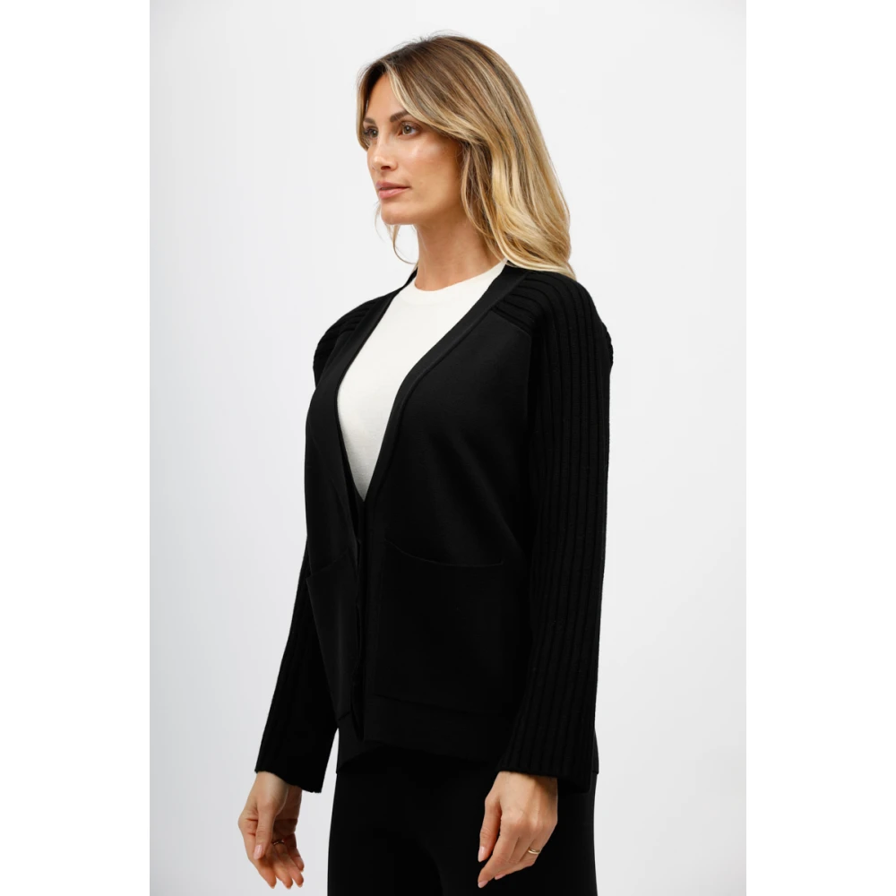 Alpha Studio Vest met zakken in klassieke stijl Black Dames