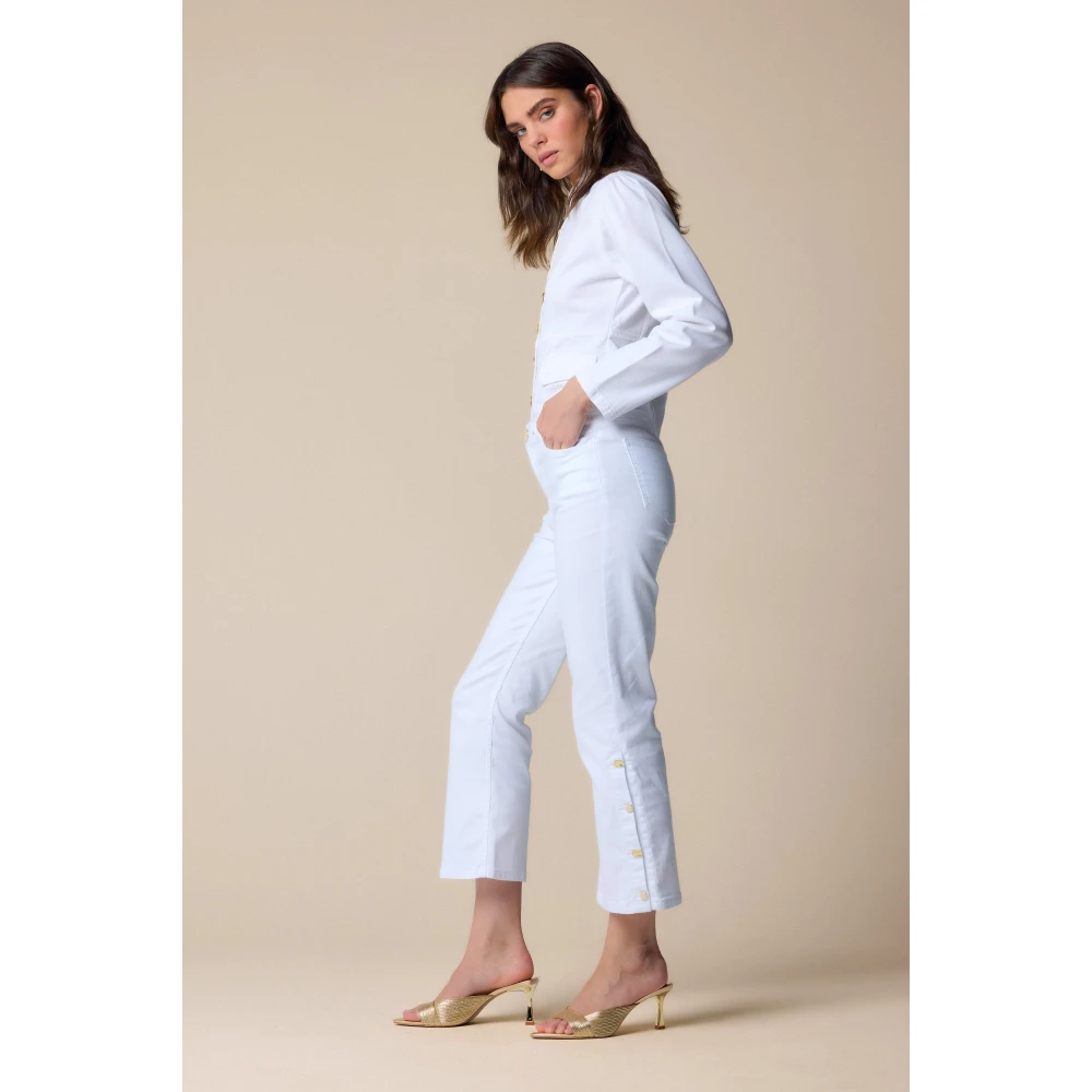Kocca Stijlvolle Cropped Jeans voor Vrouwen White Dames