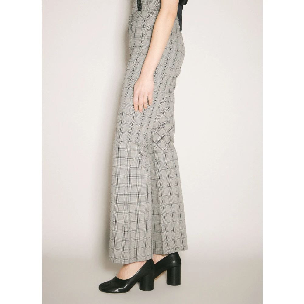 Our Legacy Geruite Motief Moto Cut Broek Gray Dames