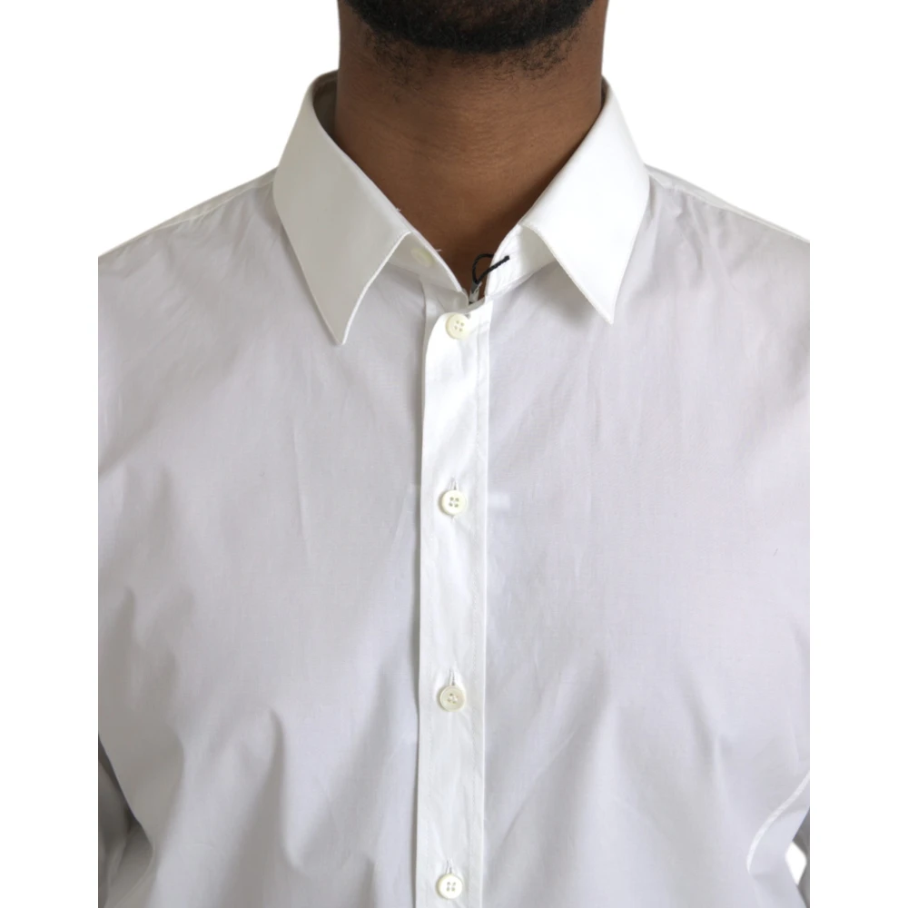 Dolce & Gabbana Wit Katoenen Formeel Overhemd Sicilia White Heren