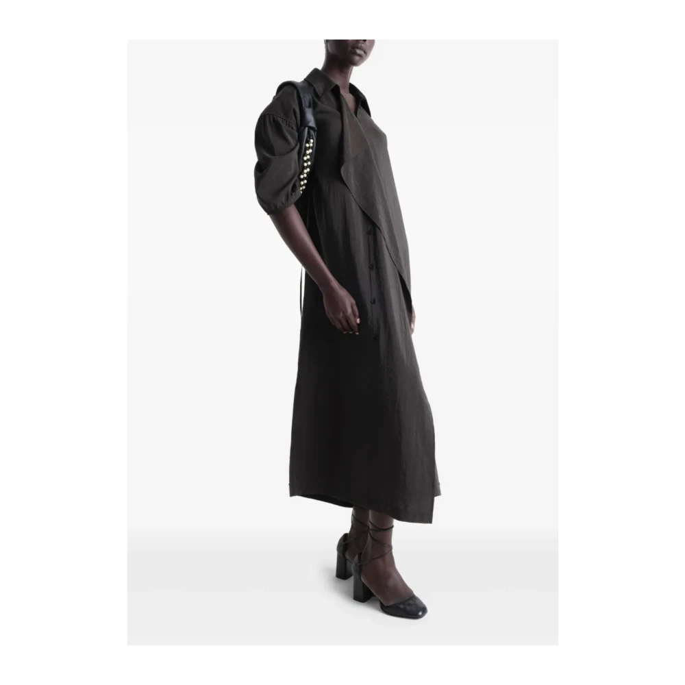 Lemaire Donker Espresso Asymmetrische Overhemdjurk Gray Dames