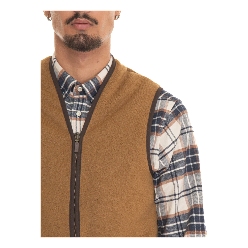 Barbour Bont gevoerde Vest met Ritssluiting Brown Heren