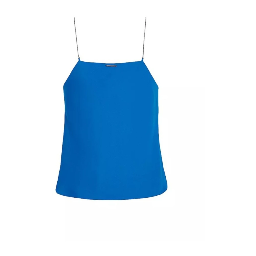 Calvin Klein Metalen Detail Cami Top Blue Dames