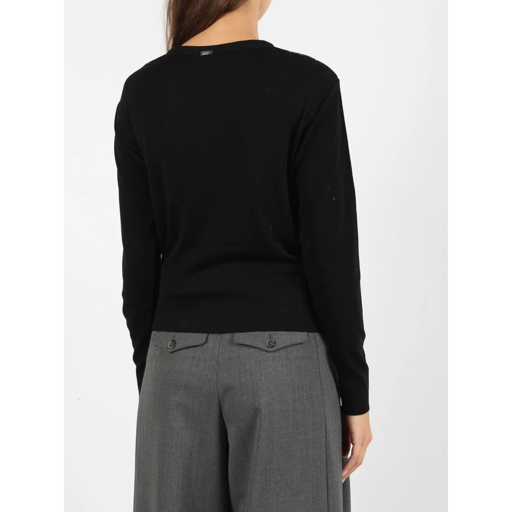Herno Abstract Print Wollen Trui Black Dames