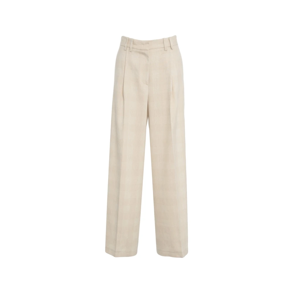 Kaos Beige Palazzo Broek Elegant Wide-Leg Beige Dames