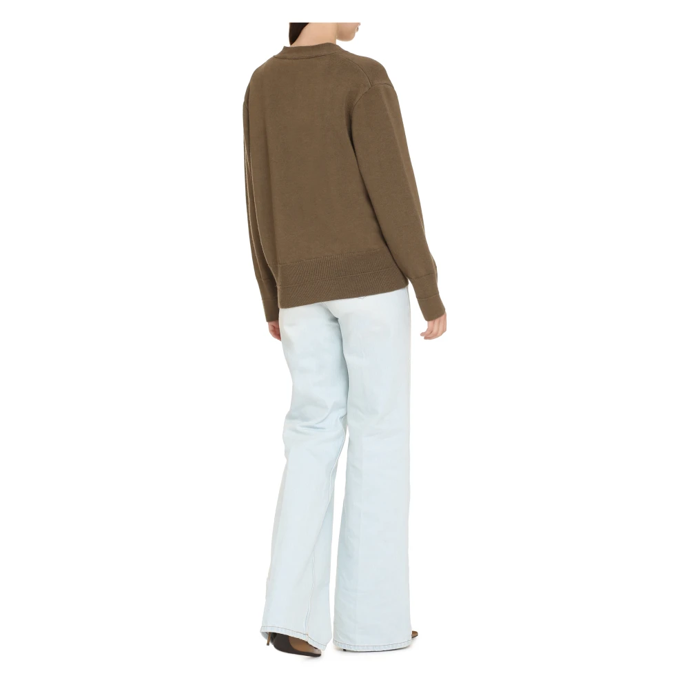 Our Legacy Merino Wol Vest met Leren Knopen Brown Dames