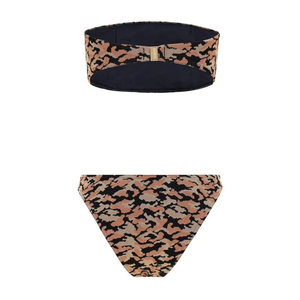 Zimmermann Gestructureerde Bandeau Badpak met Afneembare Bandjes Multicolor Dames