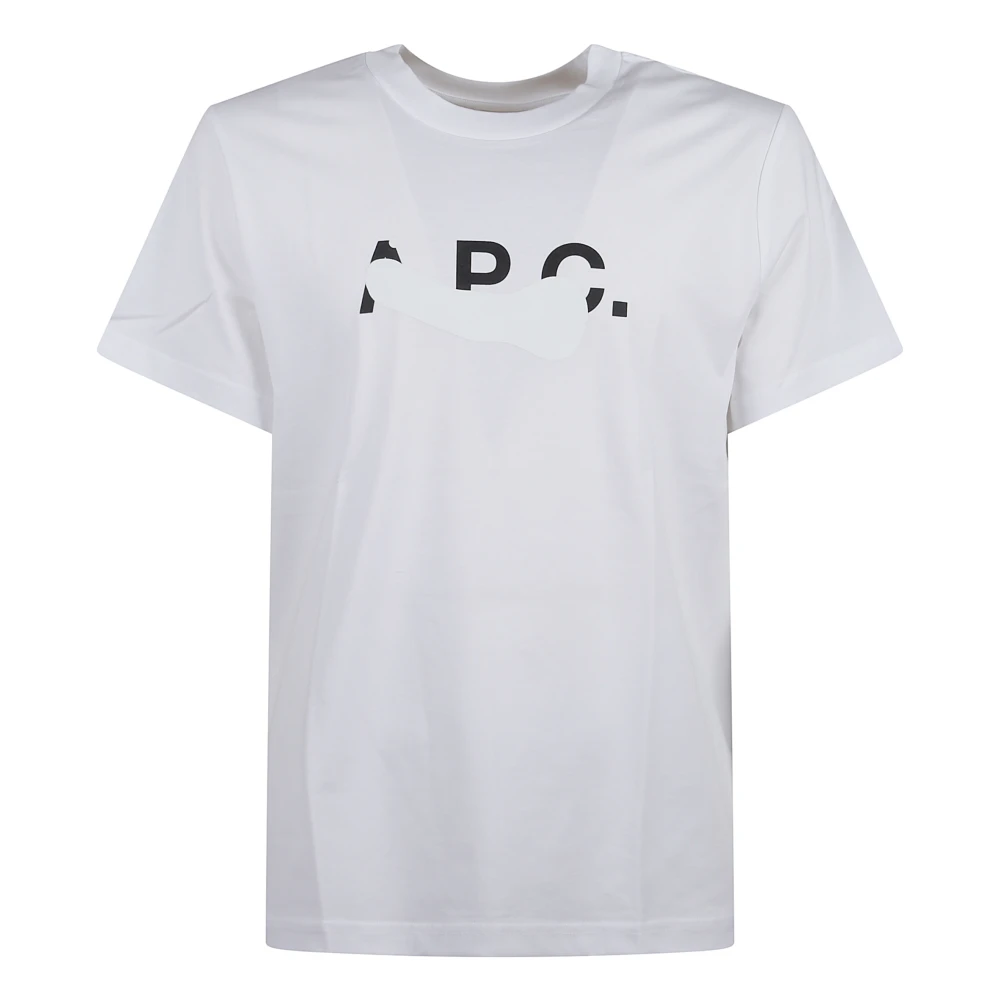 A.p.c. Herr Vit Toppar S, Bomull, Logo T-Shirt