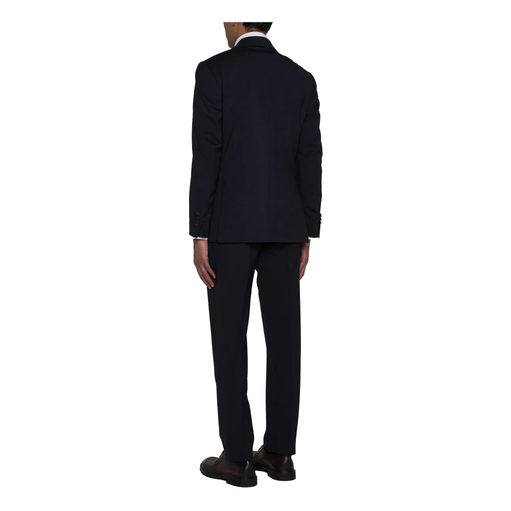 Lardini Navy Blauw Wolmix Getailleerd Jasje Blue Heren