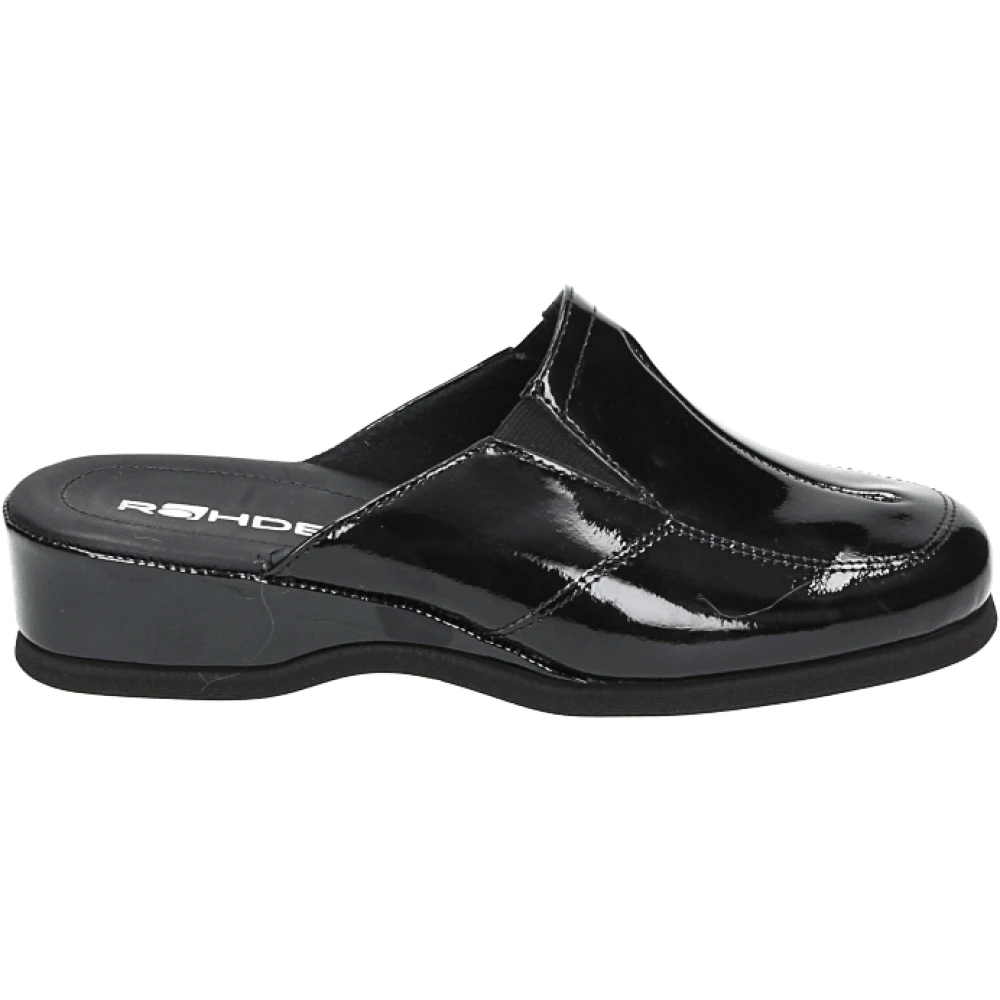 Rohde Vrouw Zwart Schoenen Dames, 38 1/2 Eu, E Slipper Met Rubberen Zool