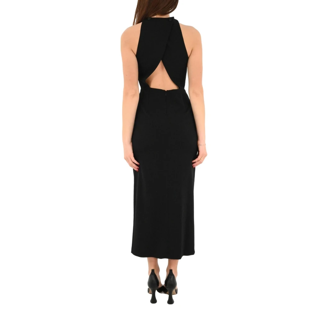 Imperial Elegante Zwarte Jurk met Split Black Dames