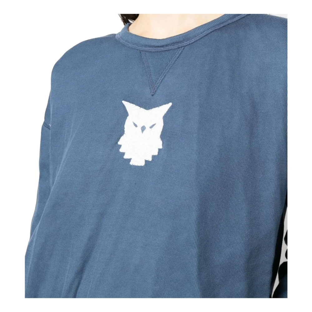 Maison Margiela Uil Motief Sweater Blue Dames