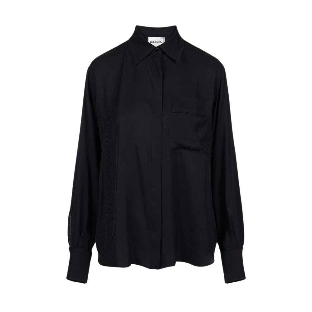 Iceberg Slang Ontwerp Jacquard Viscose Shirt Black Dames