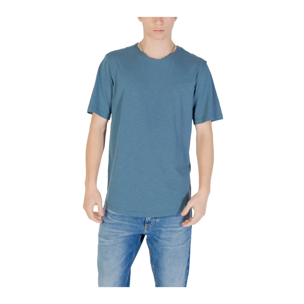 Jack & Jones Men's Blue T-Shirts, M, Short Sleeve Crew Neck T-Shirt