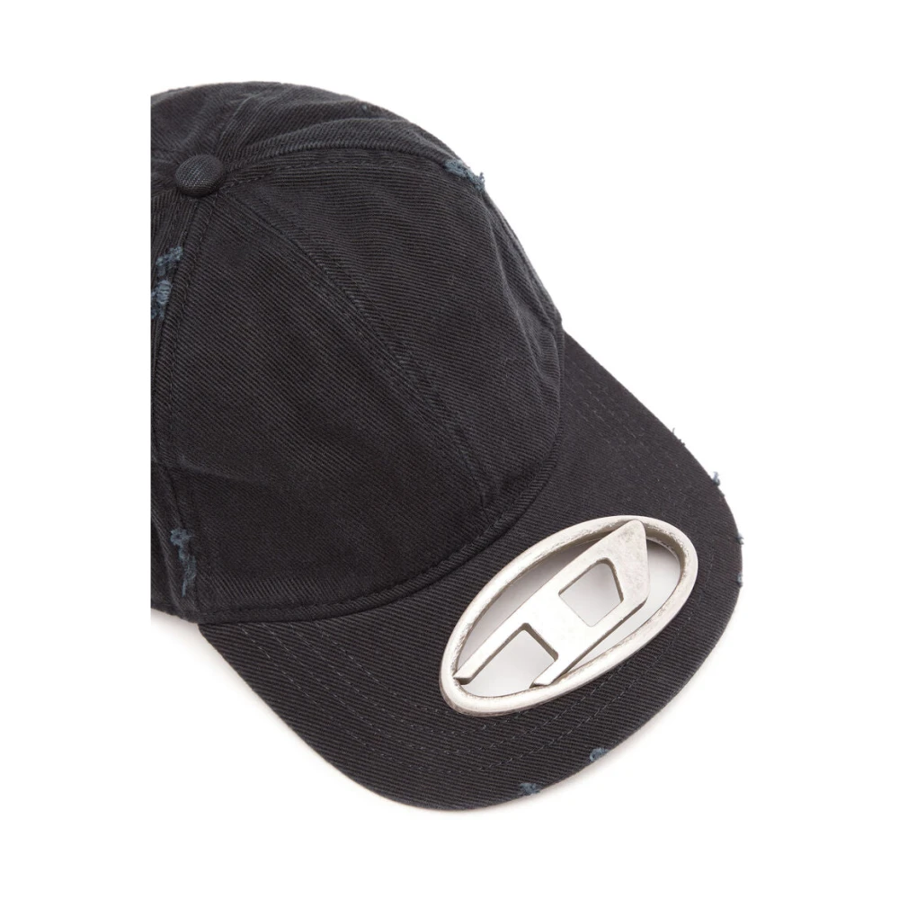 Diesel Gewassen Katoenen Pet met Voorlogo Black Heren