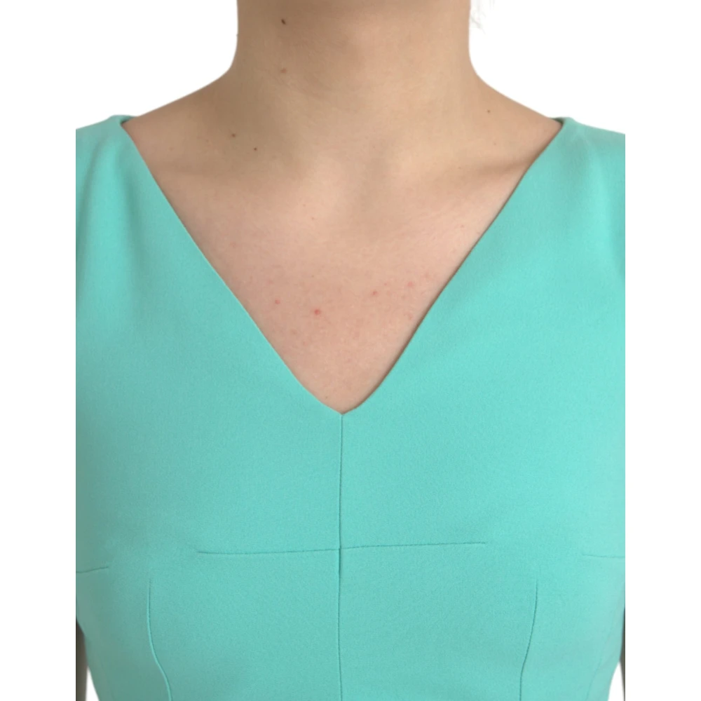 Dolce & Gabbana Groene mouwloze Bodycon Midi Jurk Green Dames