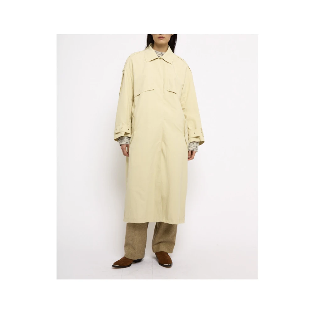 Roseanna Beige Waterdichte Trenchcoat met Zilveren Oogjes Beige Dames