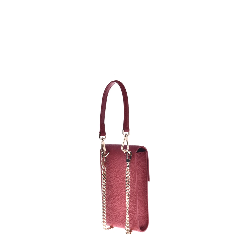 Baldinini Phone holder in red tumbled leather Red Dames