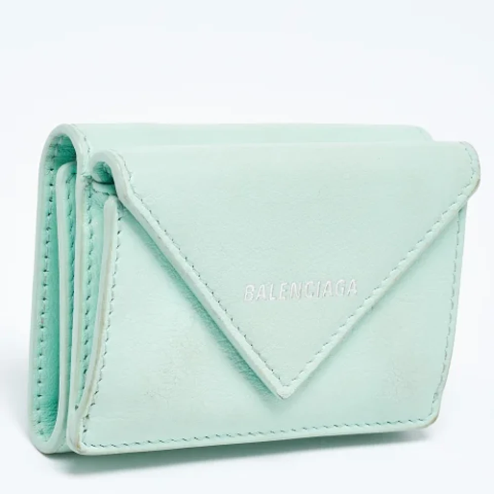Balenciaga Vintage Pre-owned Leather wallets Green Dames