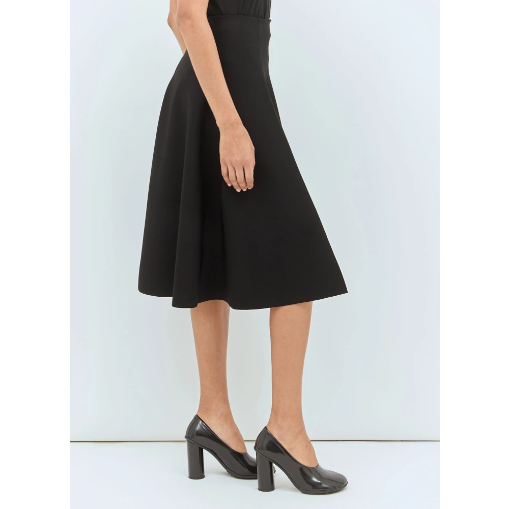 The Row Elastische Taille Midi Rok Black Dames