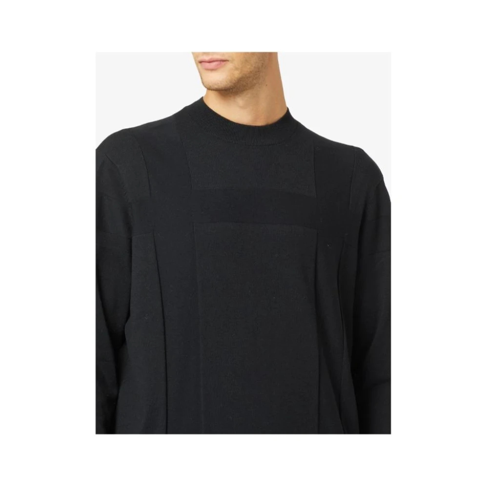 Armani Exchange Jacquard Gebreide Trui Black Heren