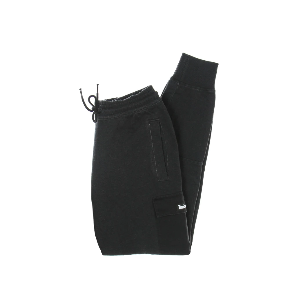 Timberland Men's Black Sweatpants, S, Cargo Joggers Lightweight Tracksuit