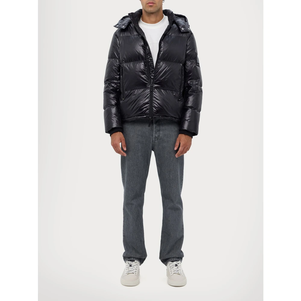 Emporio Armani Zwarte Puffer Hooded Jas Black Heren