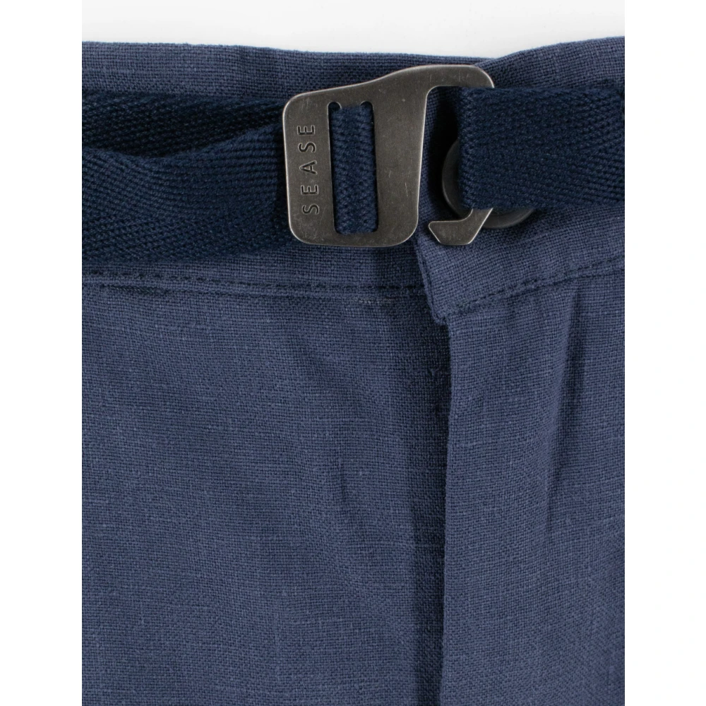 Sease Linnen functionele shorts met zakken Blue Heren