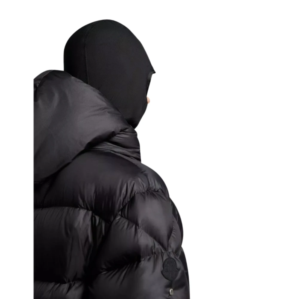 Moncler Korte Donsjas met Capuchon Nylon Zwart Black Heren