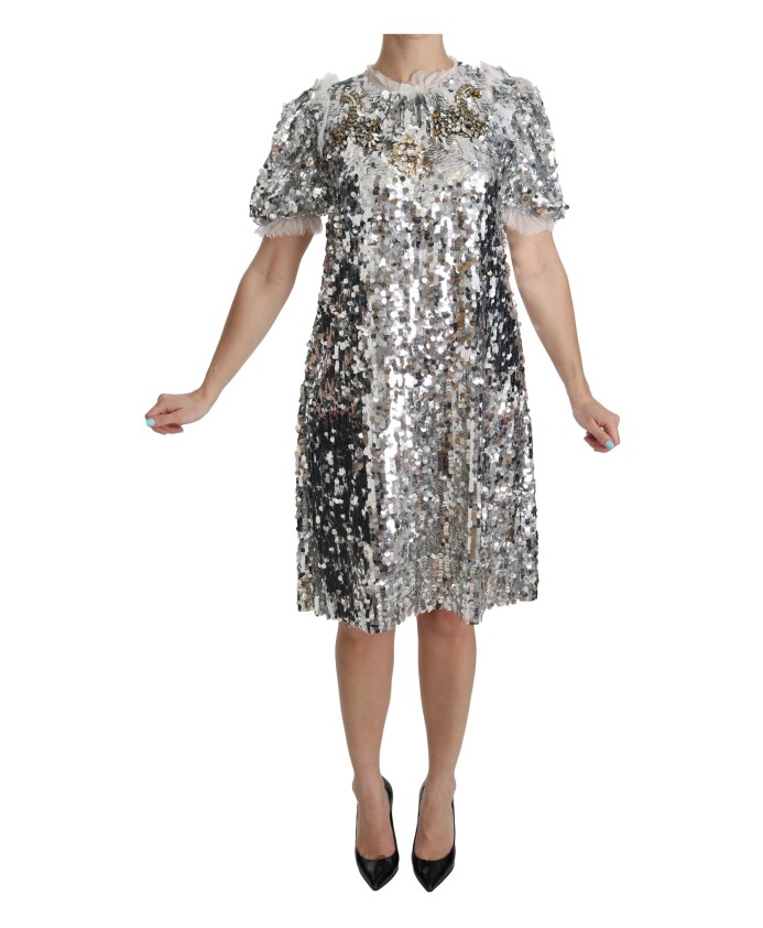 robe-argentee-a-line-avec-accents-en-cristal