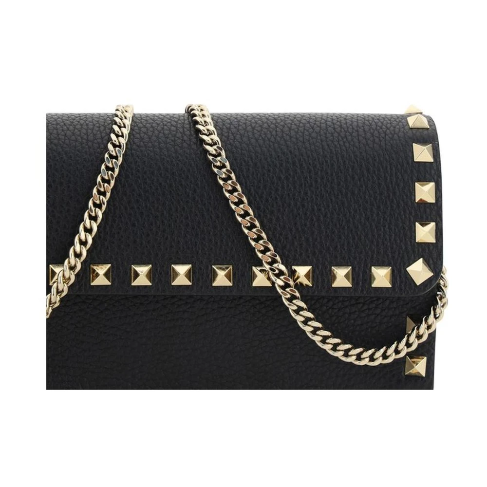Valentino Garavani Studded Leren Schoudertas Black Dames