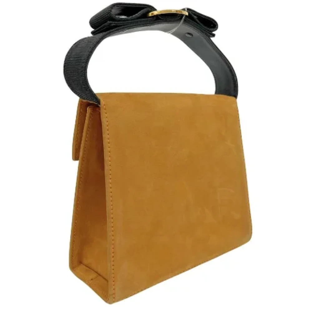 Salvatore Ferragamo Pre-owned Suede handbags Brown Dames