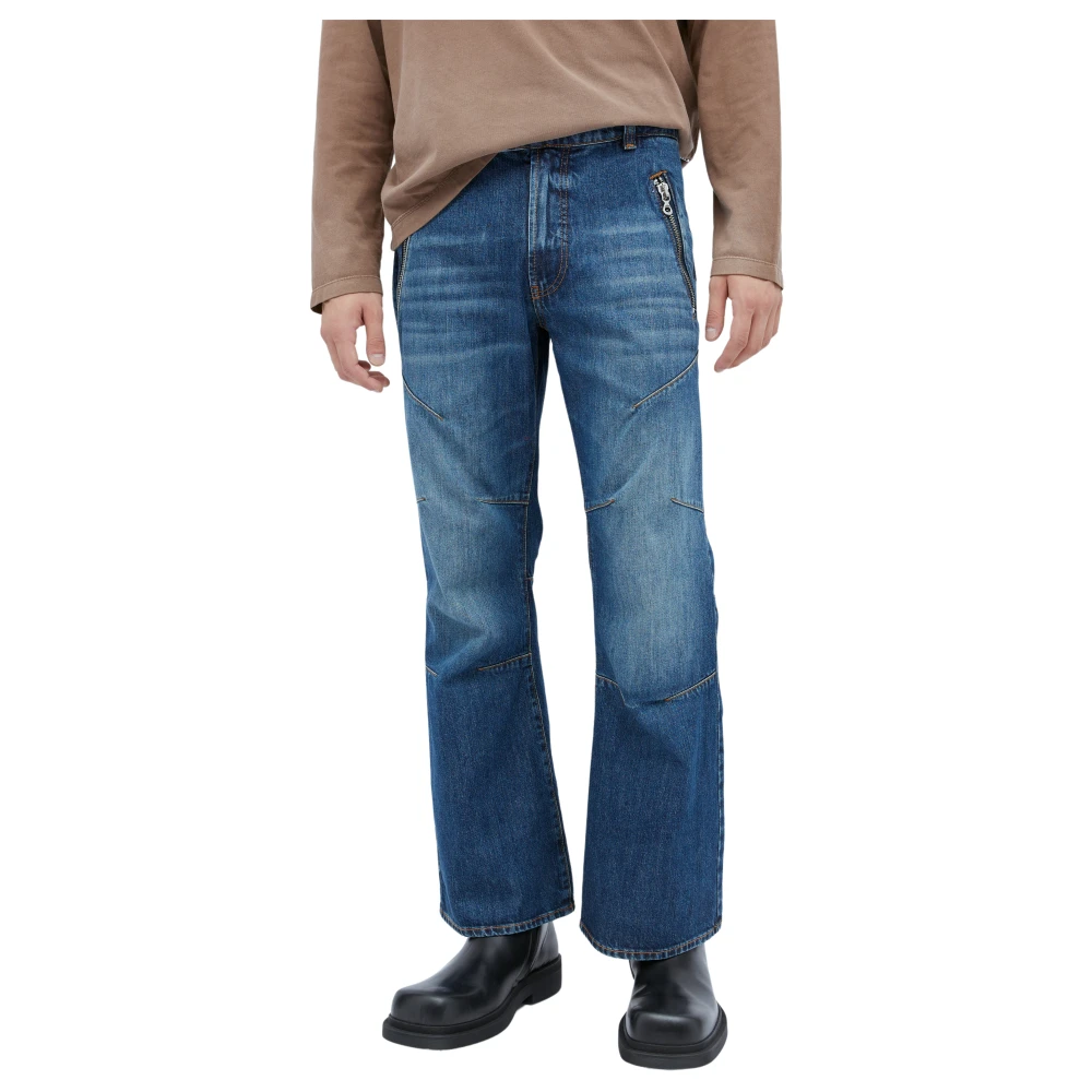 Diesel Slim-Fit Denim Jeans met Ritszakken Blue Heren