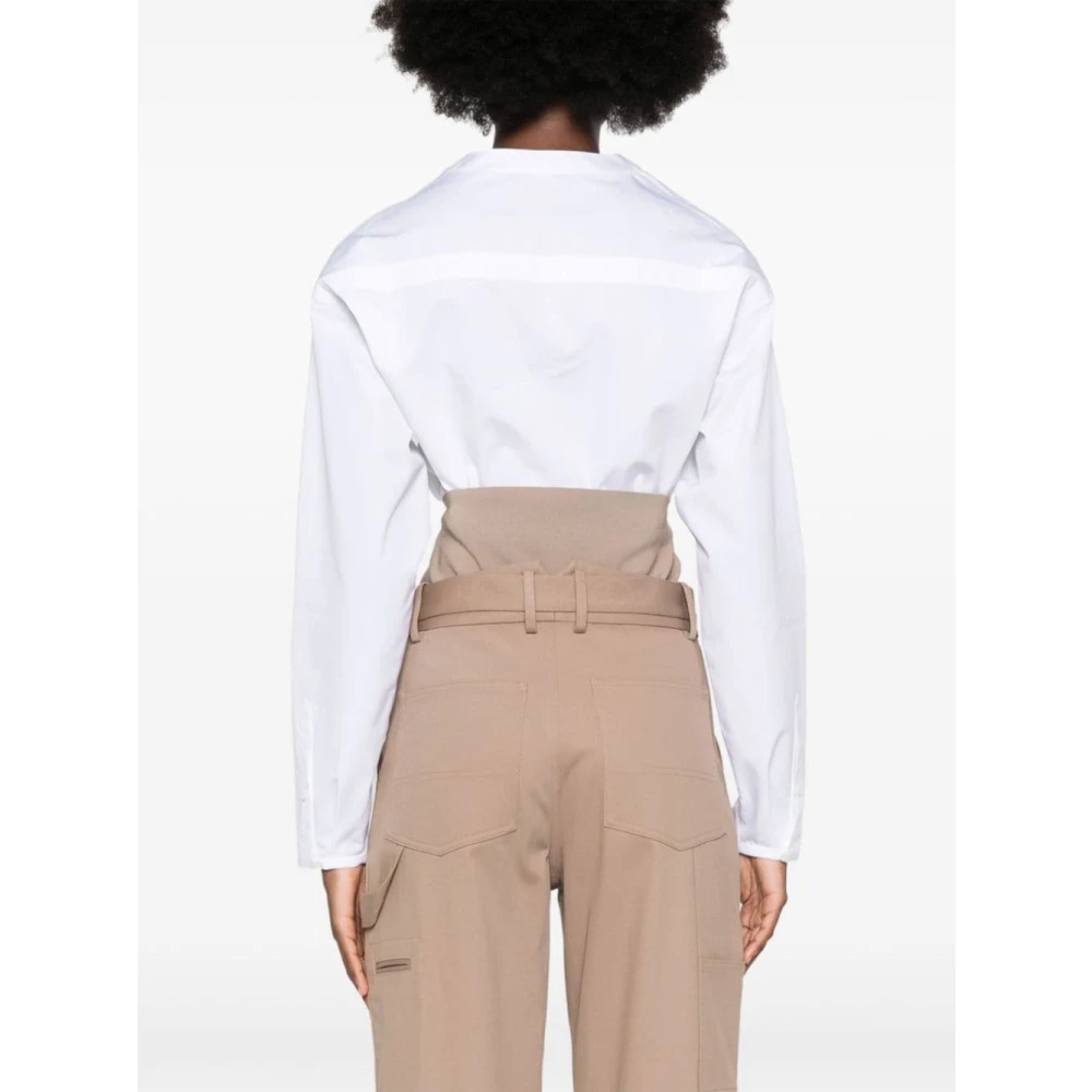 Alaïa Witte Katoenen Bodysuit Shirt White Dames