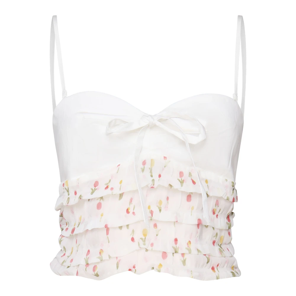 For Love & Lemons Elodie Top met Strik en Ruches Multicolor Dames