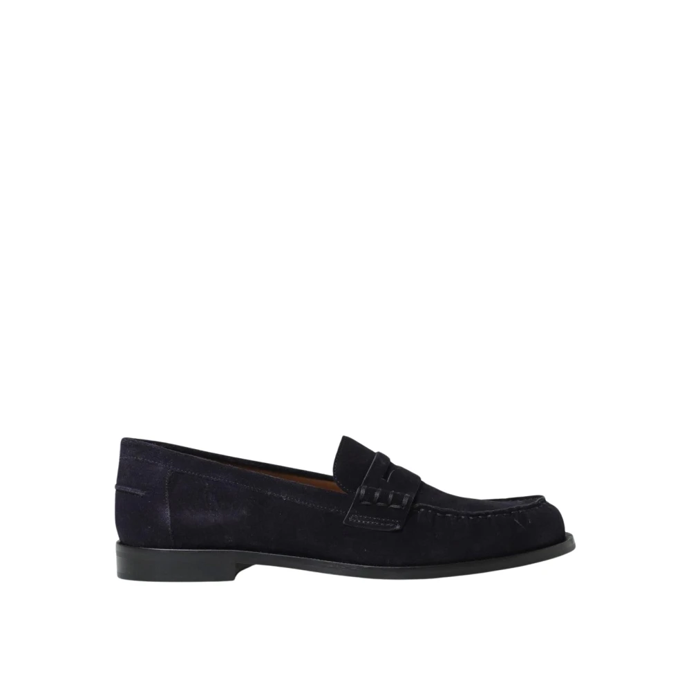 Emporio Armani Men's Blue Suede Penny Loafers
