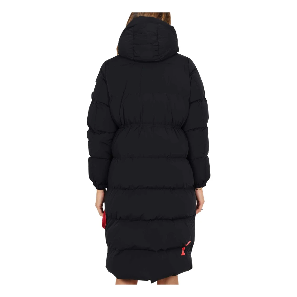 Afterlabel Lange gewatteerde winterjas zwart Black Dames
