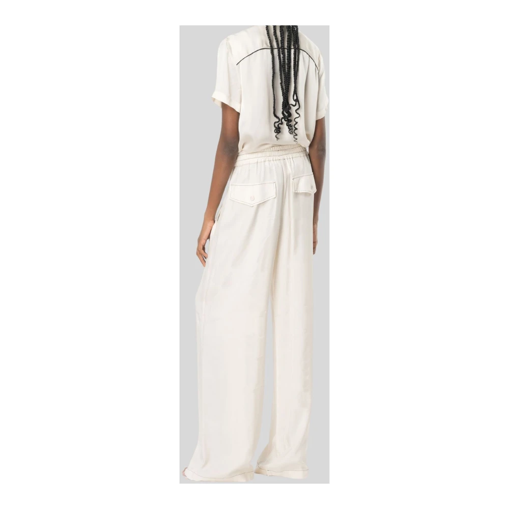 pinko Wide Trousers Beige Dames