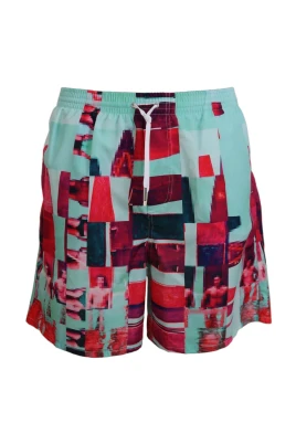 Pixelated Print Badshorts för Kvinnor