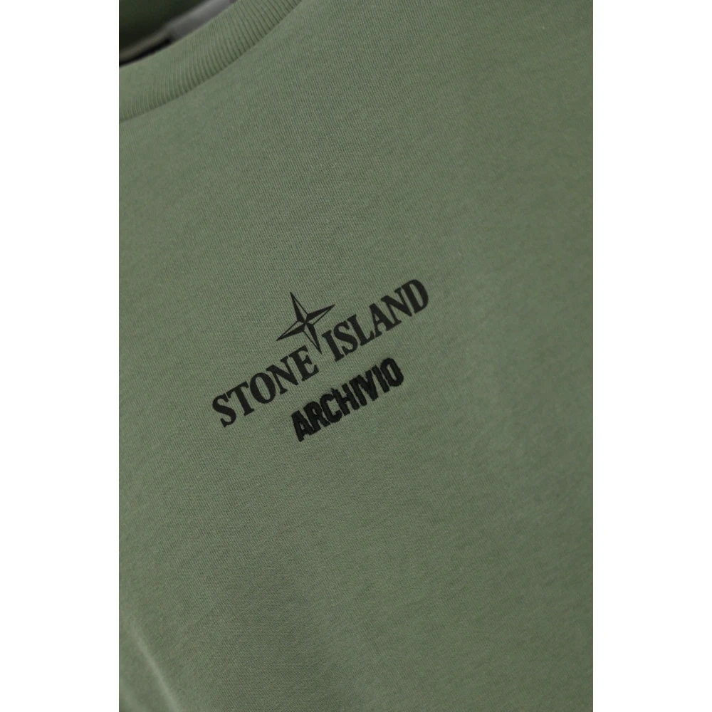 Stone Island Biologisch katoenen T-shirt met Archivio-print Green Heren
