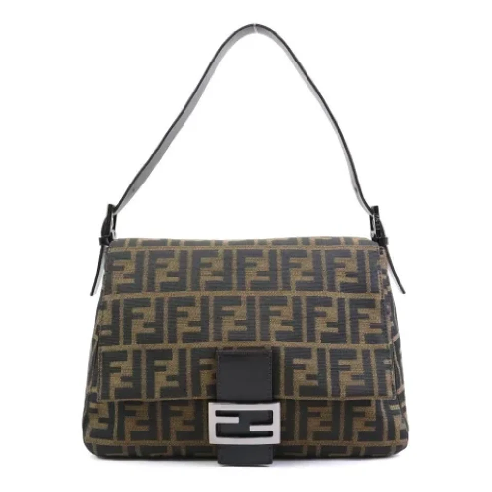 Fendi Vintage Pre-owned Canvas shoulder-bags Brown Dames