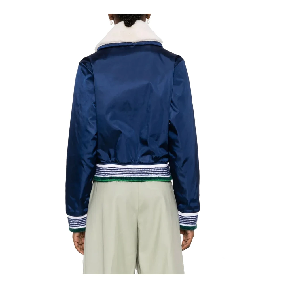 Casablanca Navy Bomberjack met Nepbont Blue Dames