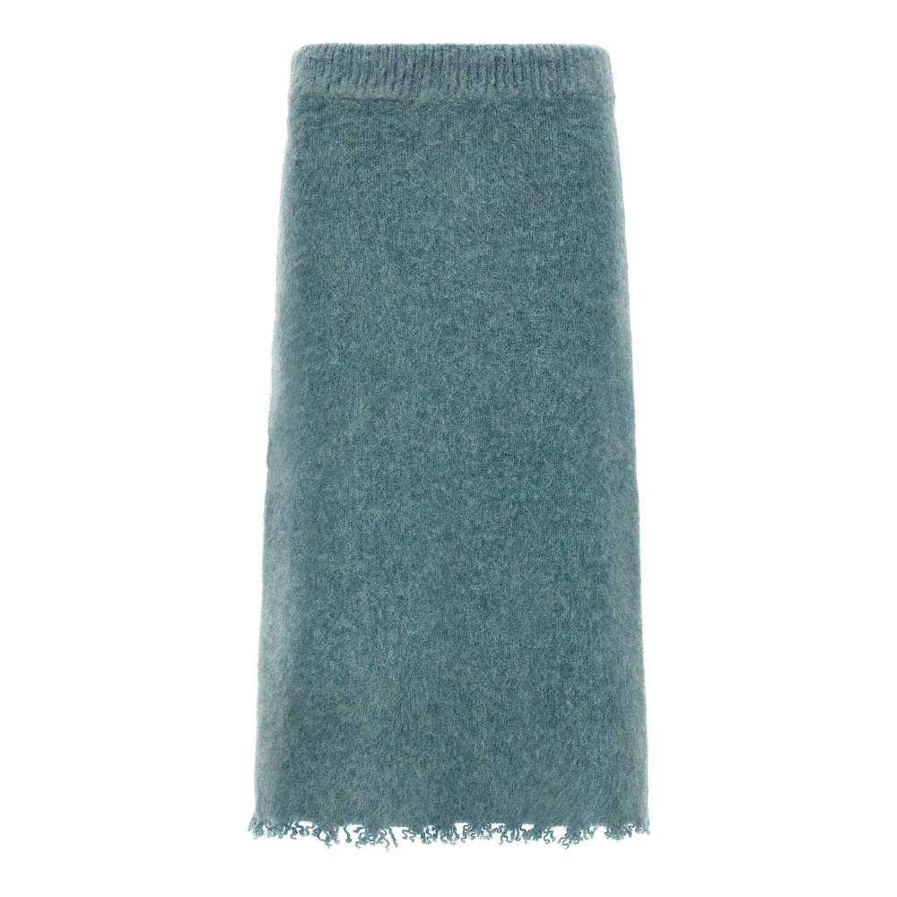 Jil Sander Women's Blue Wool Knit Skirt - Midi Skirts - S - Skirts