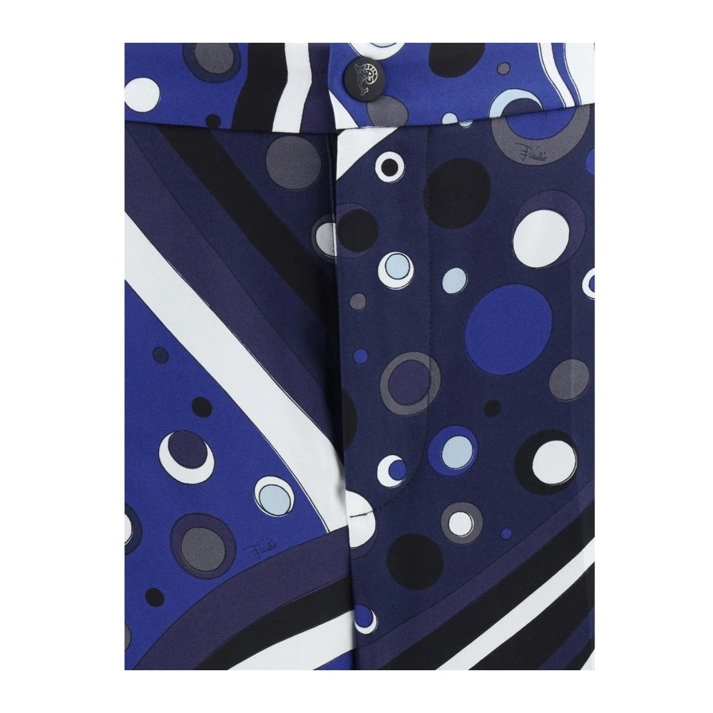 EMILIO PUCCI Zijden Straight-Leg Broek met All-Over Print Multicolor Dames
