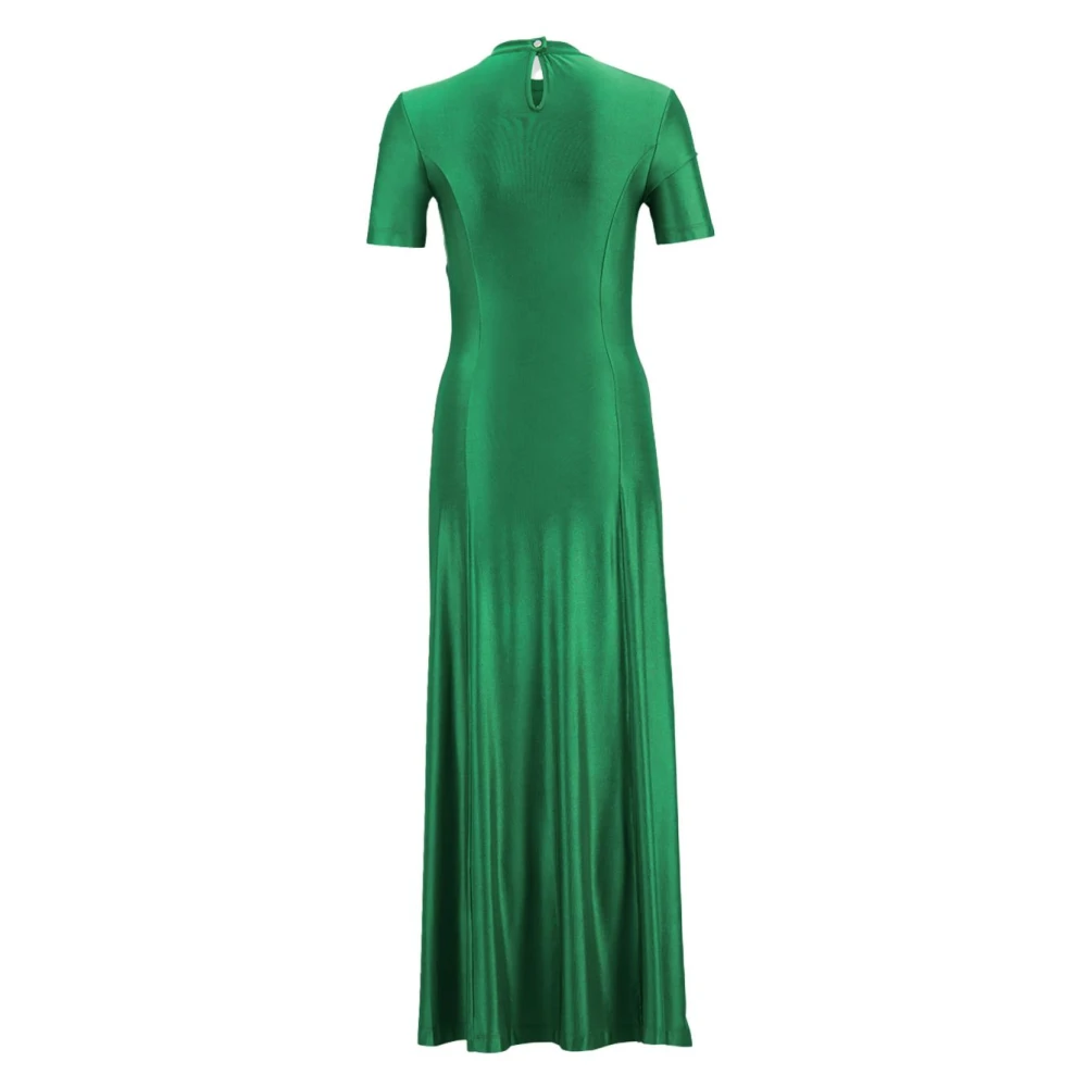 Paco Rabanne Groene Aansluitende Asymmetrische Jurk Green Dames
