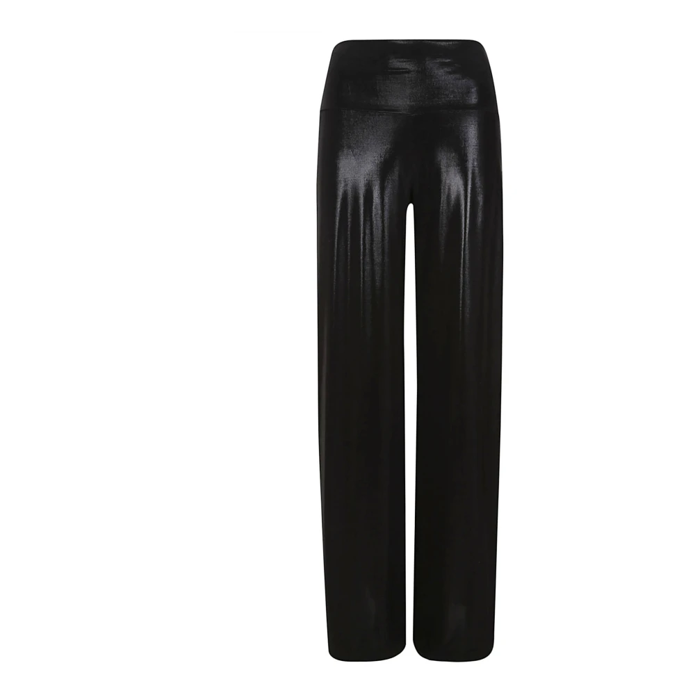 Norma Kamali Zwarte broek met polyester en spandex Black Dames