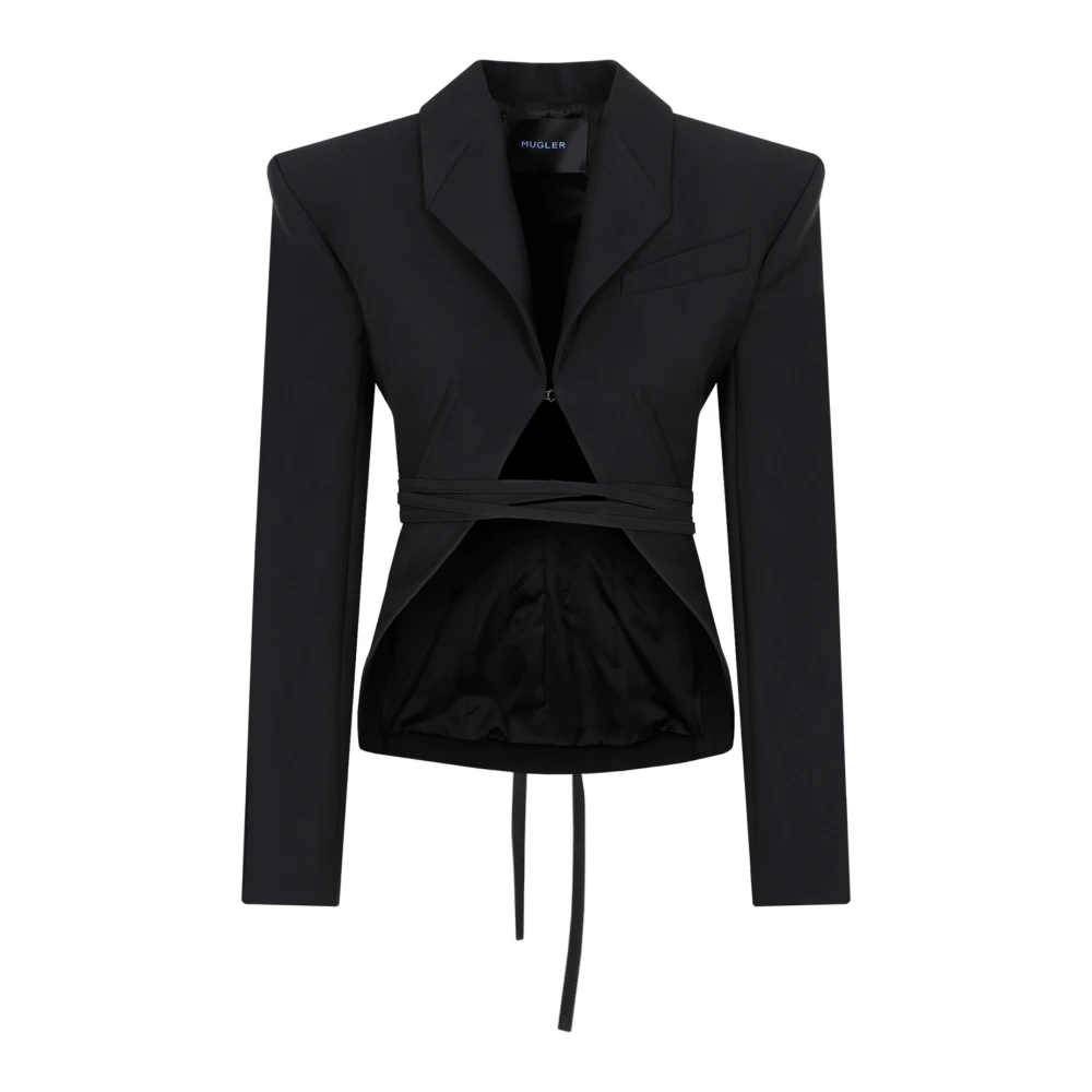 Mugler Zwarte Jas 1999 Stijl Black Dames